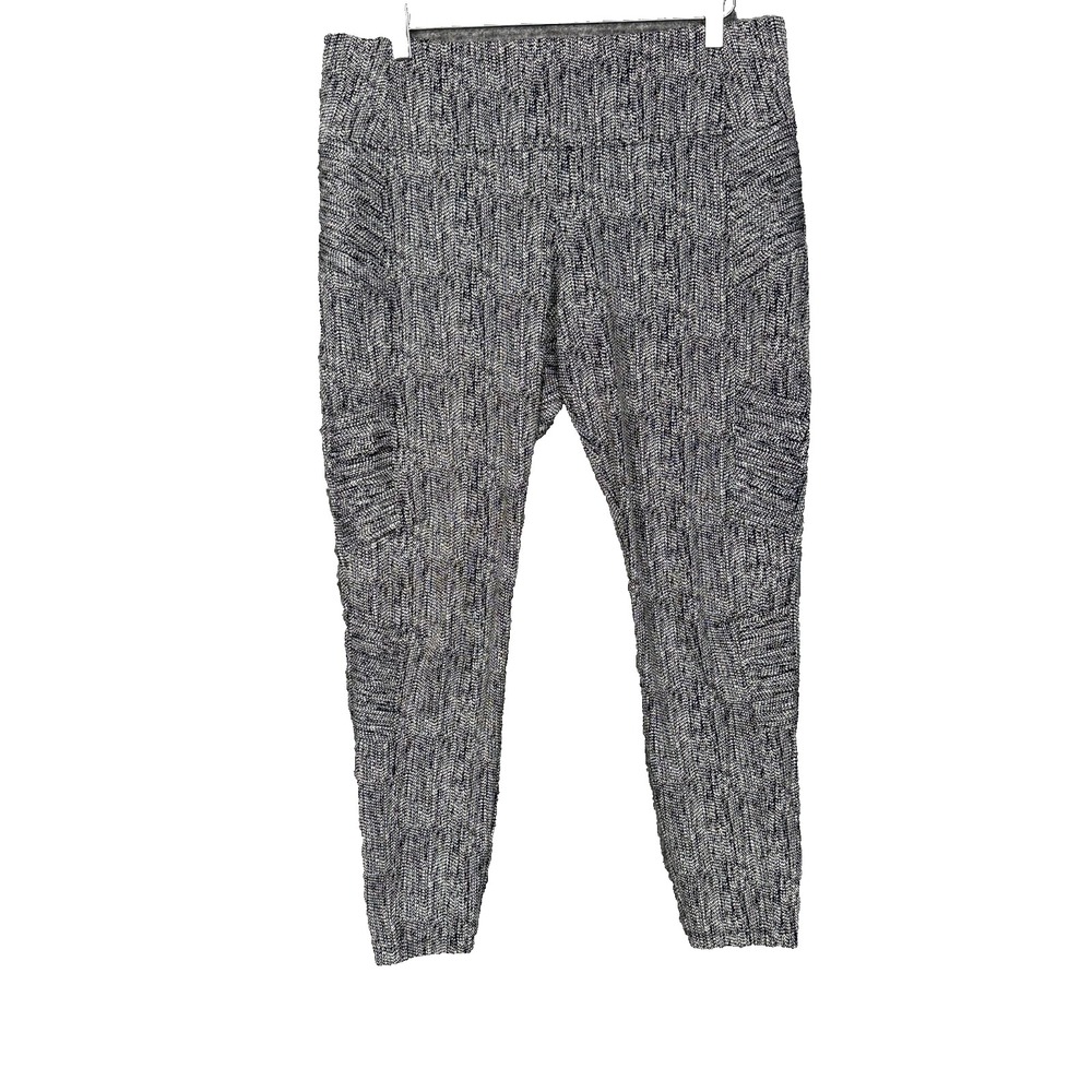 Athleta Leggings‎ Womens XL Black White Dalancy Textured Moto Pull On Pants